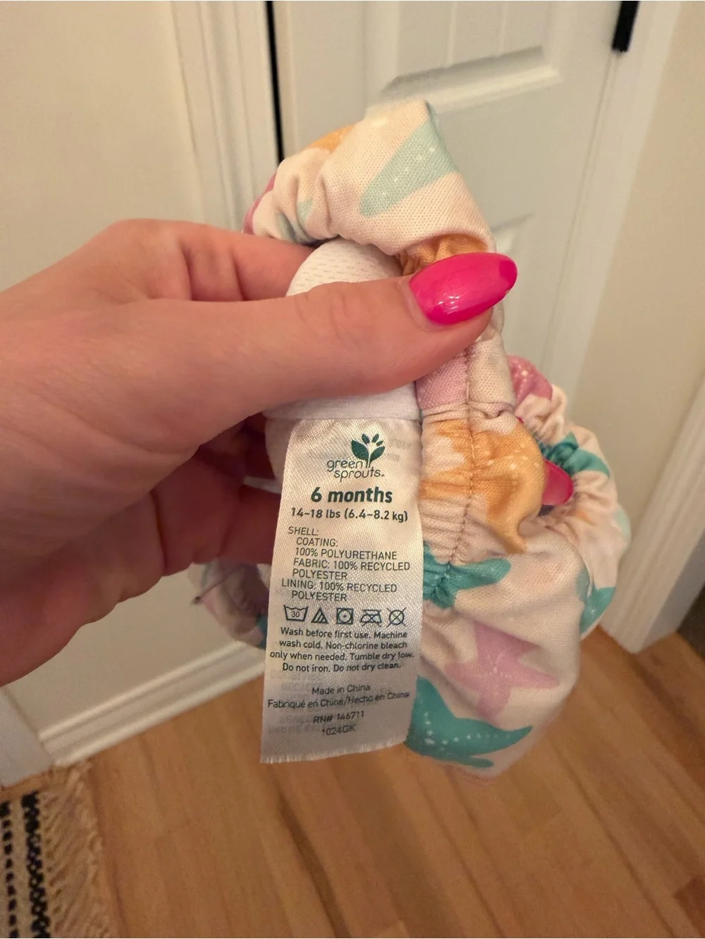 Reusable Kids Swim Diaper - Pastel Starfish Print